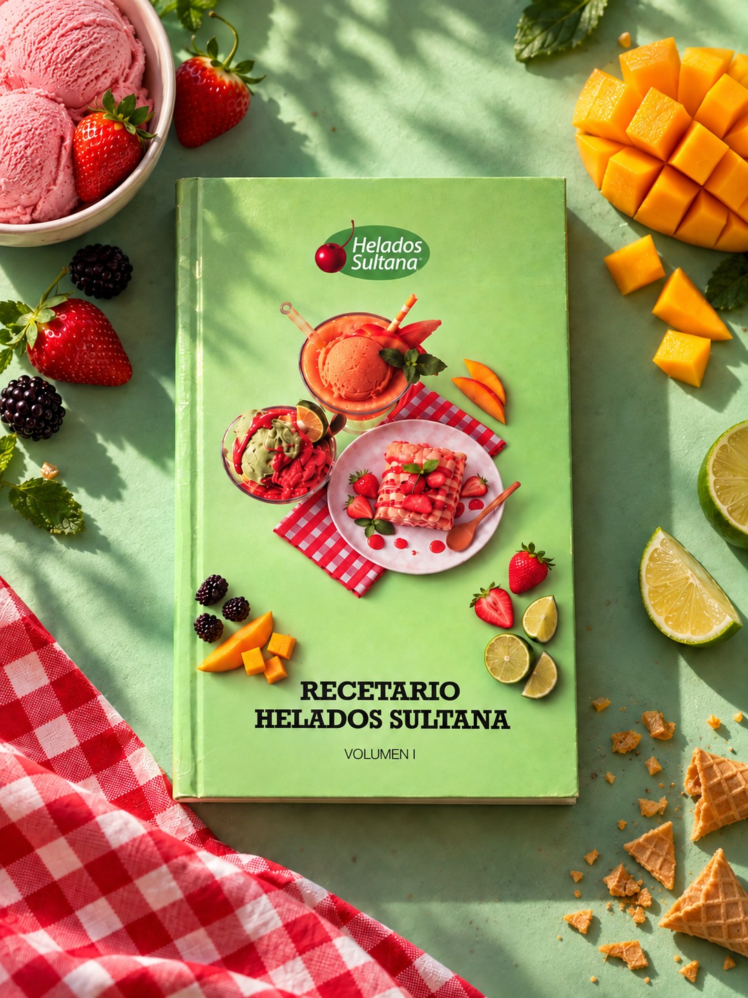 Portada del Recetario Helados Sultana, Volumen I
